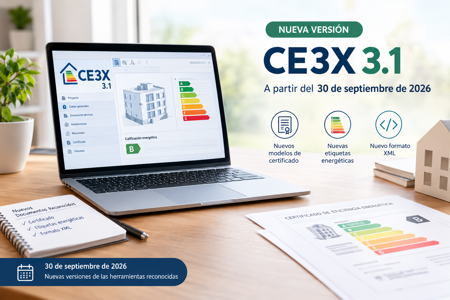 CE3X 3.1: novedades de la nueva versión que entra en vigor el 30 de septiembre de 2026
